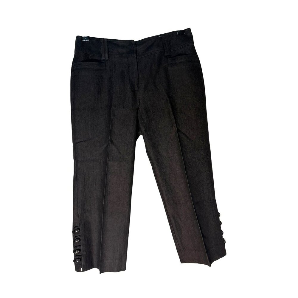 Larry Levine Petite Stretch Black Cropped Pants Size 4P